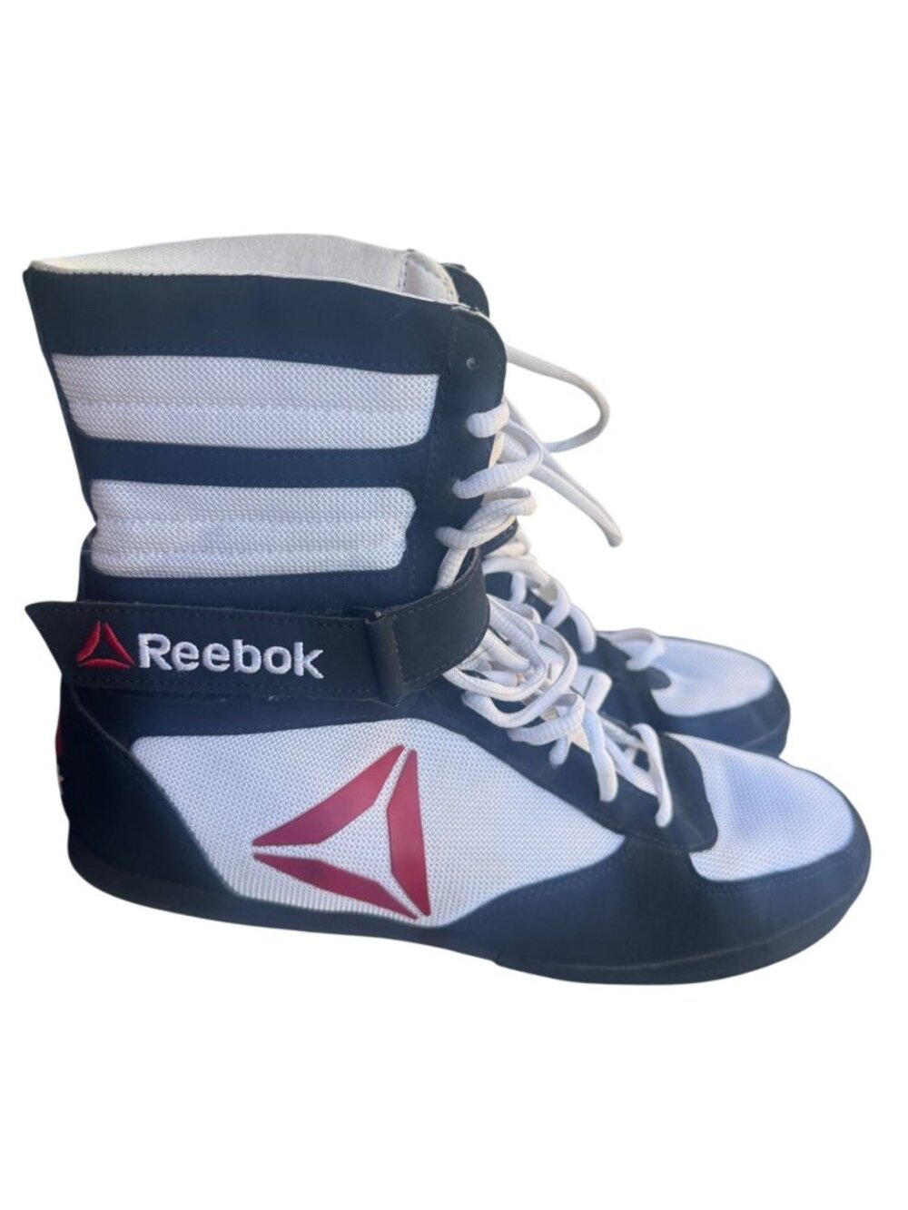 Reebok Combat BD1348 High Top Boxing Shoes Mens Size 10 White Black Red